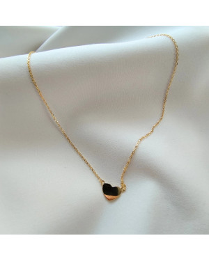 Gold-plated necklace OVAL white stones