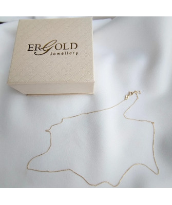 Gold chain 14k - Singapore weave with plate 50 cm