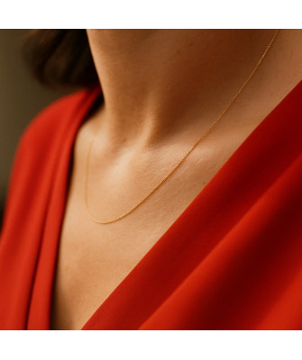 Gold chain 14k - Singapore link with plate 50 cm