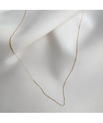 Gold chain 14k - Singapore link with plate 50 cm