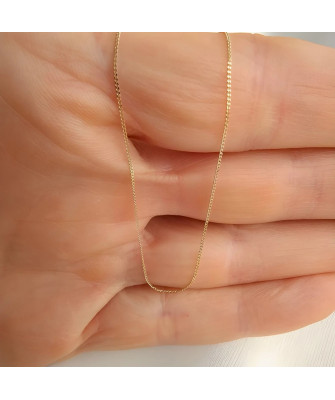 Gold chain 14k - Singapore link with plate 50 cm