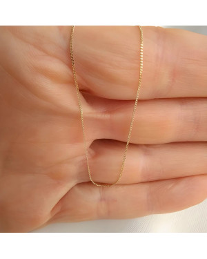 Gold chain 14k - Singapore link with plate 50 cm