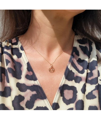 Gold pendant foot charm 14k