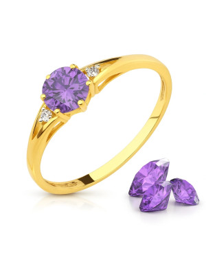 Engagement ring with cubic zirconia 14k