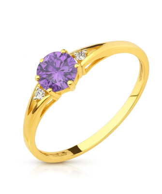 Engagement ring with cubic zirconia 14k