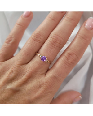 Engagement ring with cubic zirconia 14k