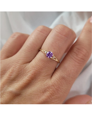 Engagement ring with cubic zirconia 14k