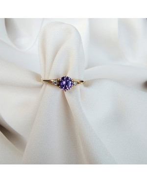 Engagement ring with cubic zirconia 14k