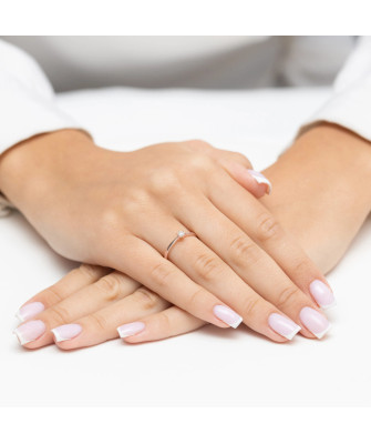 Gold Ring 14k Rose Gold Heart Diamonds 0.10ct Certificate