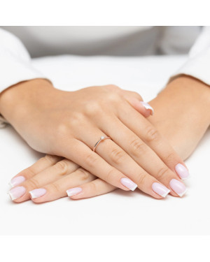 Gold Ring 14k Rose Gold Heart Diamonds 0.10ct Certificate