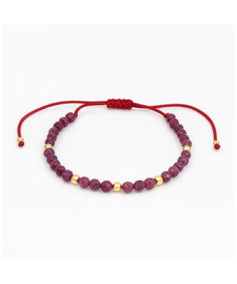 14ct Gold Ruby Bead Bracelet