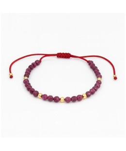 14ct Gold Ruby Bead Bracelet