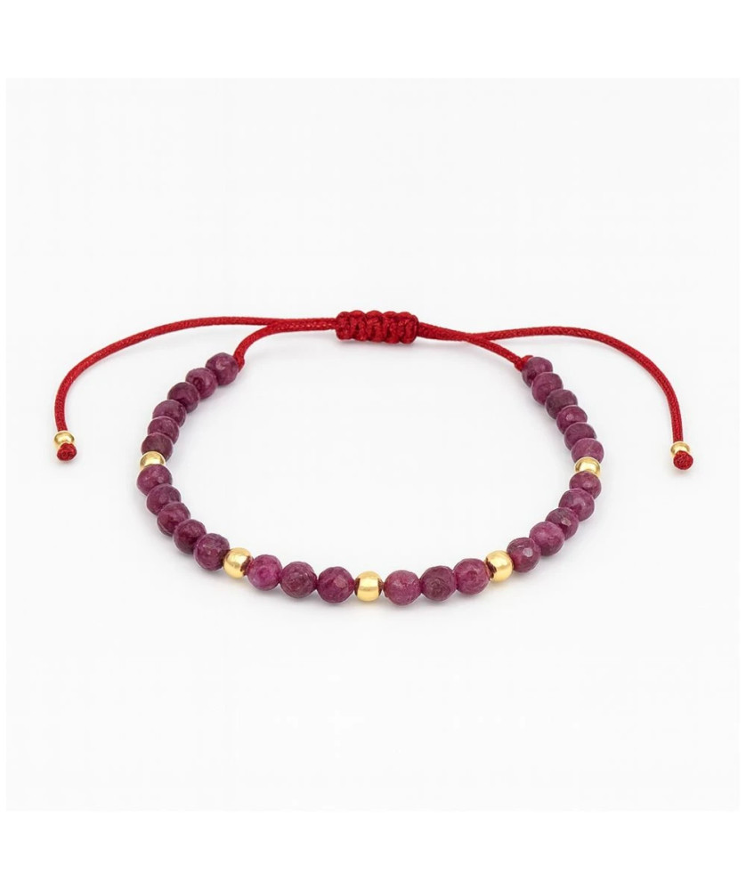 14ct Gold Ruby Bead Bracelet