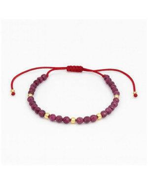 14ct Gold Ruby Bead Bracelet