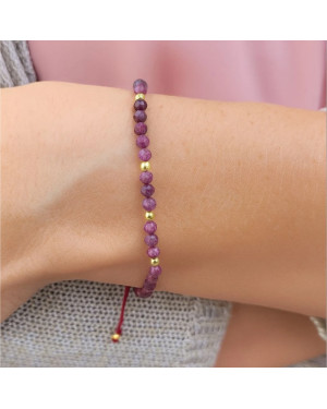 14ct Gold Ruby Bead Bracelet