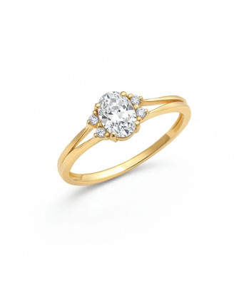 14k gold ring with a large blue stone