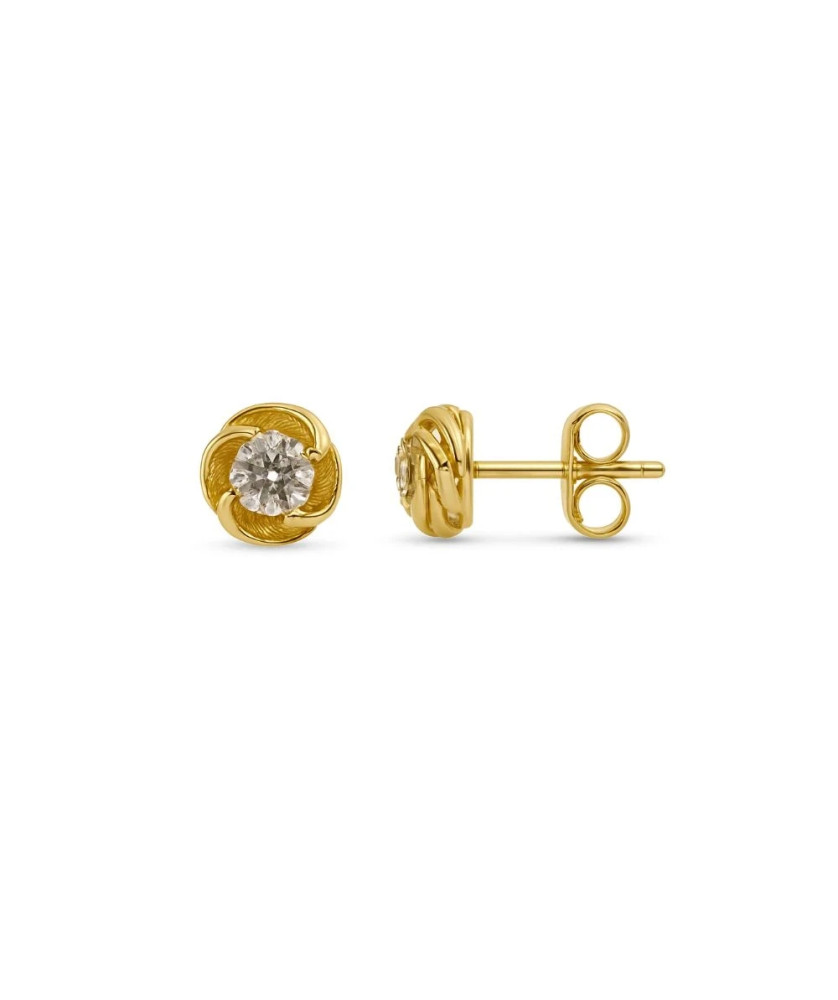 Gold stud earrings zirconia