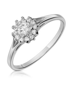 Large flower ring gold 8k