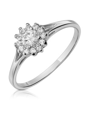 Large flower ring gold 8k