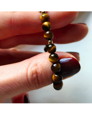 Bransoletka z turmalinem i złotymi kuleczkami złoto próba 14k BSZN.18P