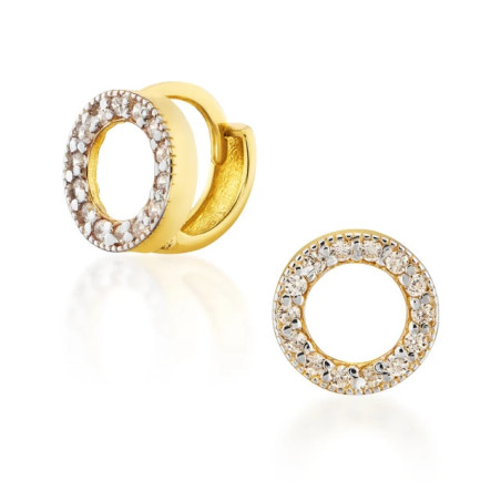 Gold hoop earrings with stones 333 K1.923 | GoldJewellery