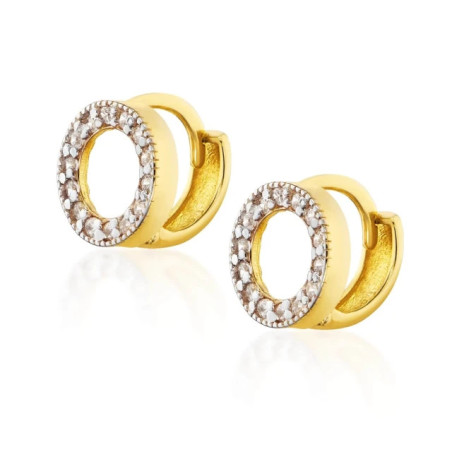 Gold hoop earrings with stones 333 K1.923 | GoldJewellery