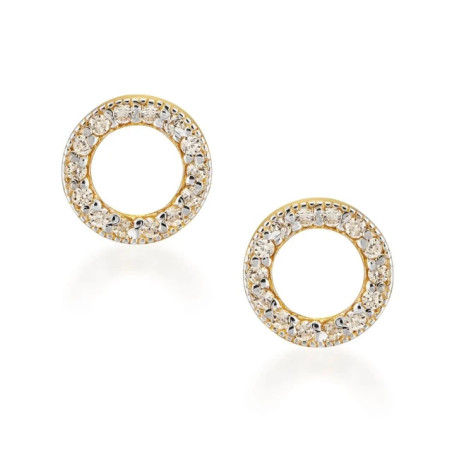 Gold hoop earrings with stones 333 K1.923 | GoldJewellery