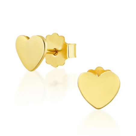 Gold heart stud earrings small 333 K2.1397 | GoldJewellery
