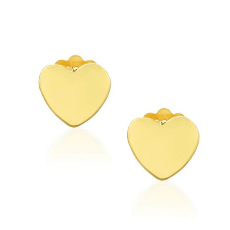 Gold heart stud earrings small 333 K2.1397 | GoldJewellery