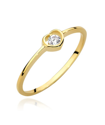 8k Gold Ring with White Zirconia