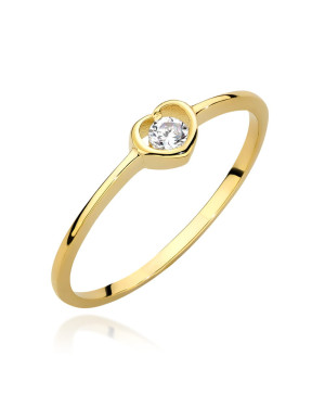 8k Gold Ring with White Zirconia