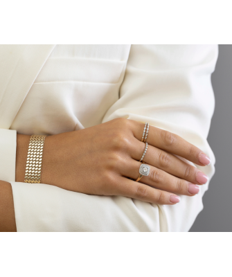 8k Gold Ring with White Zirconia