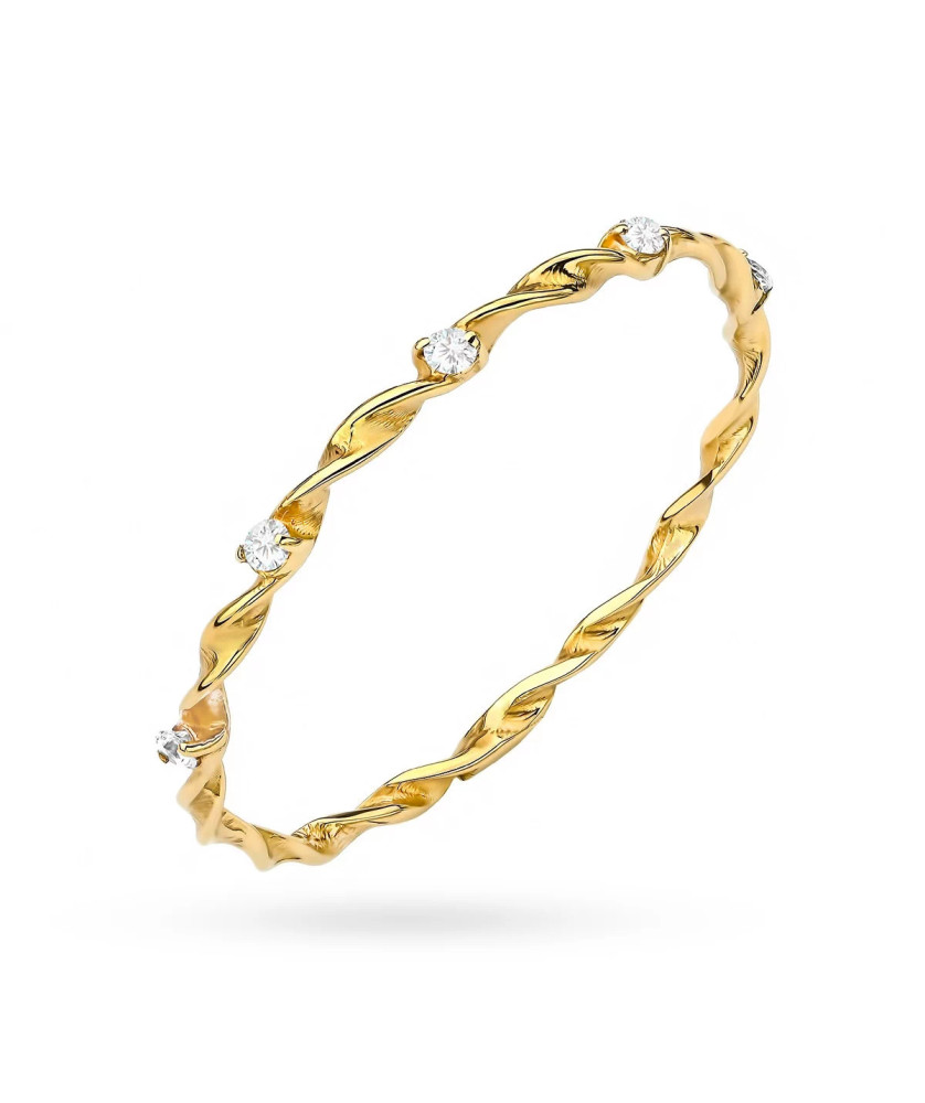 8ct Gold Braided Cubic Zirconia Ring