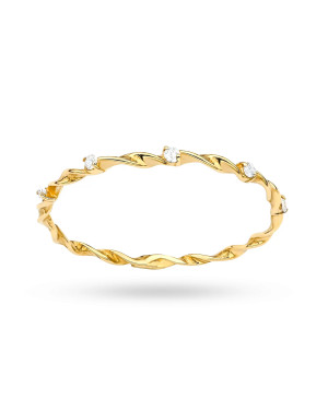 8ct Gold Braided Cubic Zirconia Ring
