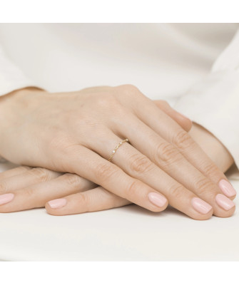 8ct Gold Braided Cubic Zirconia Ring