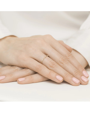 8ct Gold Braided Cubic Zirconia Ring