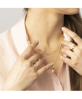 8ct Gold Braided Cubic Zirconia Ring