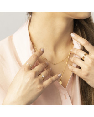 8ct Gold Braided Cubic Zirconia Ring