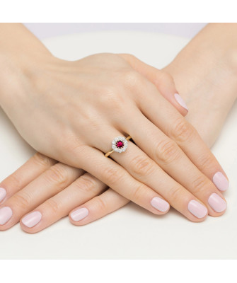 14k Gold Ruby & Diamond Ring 0.60ct