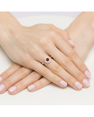 14k Gold Ruby & Diamond Ring 0.60ct