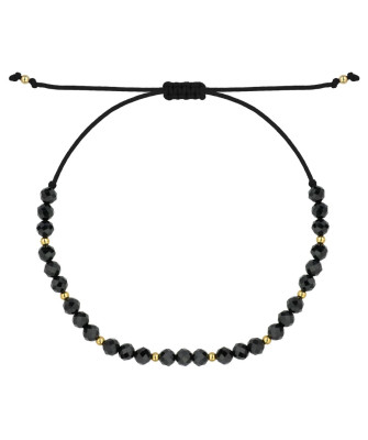 Black Tourmaline Bracelet with 14ct Gold Beads