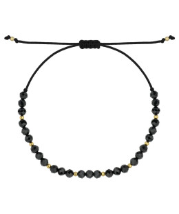 Black Tourmaline Bracelet with 14ct Gold Beads