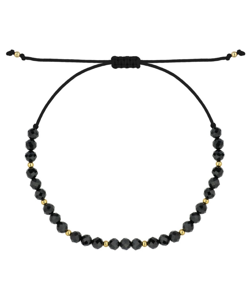 Black Tourmaline Bracelet with 14ct Gold Beads