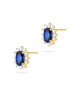 Złote kolczyki z diamentami 585 Szafir 2x0,30ct