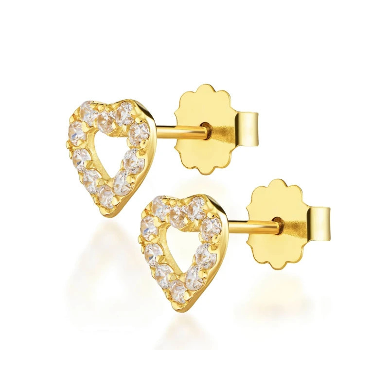 Gold heart earrings 333 K1.847 | GoldJewellery