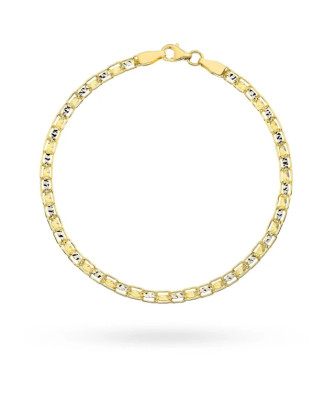 Złota bransoletka 585 diamentowana dwa kolory złota