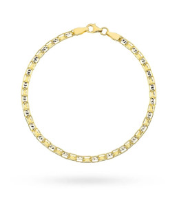 Złota bransoletka 585 diamentowana dwa kolory złota