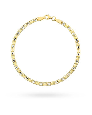 Złota bransoletka 585 diamentowana dwa kolory złota