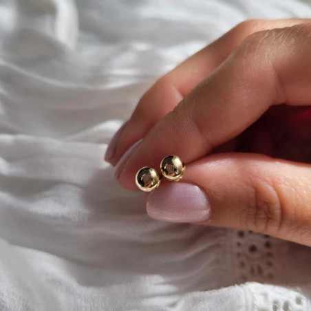 Gold 3D hoop earrings, halves 333 K3.2459 | GoldJewellery