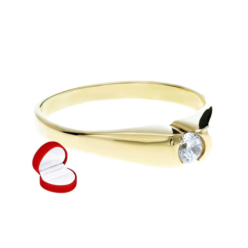 Ring with a white eye 333 P2.1034 | GoldJewellery